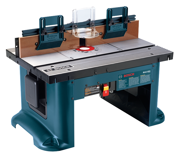 Product Image Dynamic of Bosch RA1181 Benchtop Router on a white background.