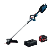 The Bosch GRT18V-40N18X 18V String Trimmer Kit w/ 8Ah Battery & 12V/18V Charger in the product image dynamic.