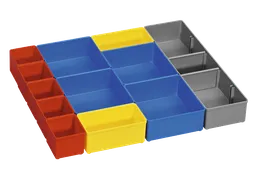 Product Image Dynamic of Bosch ORG53-12 12 piece Organizer Insert Set on a white background.