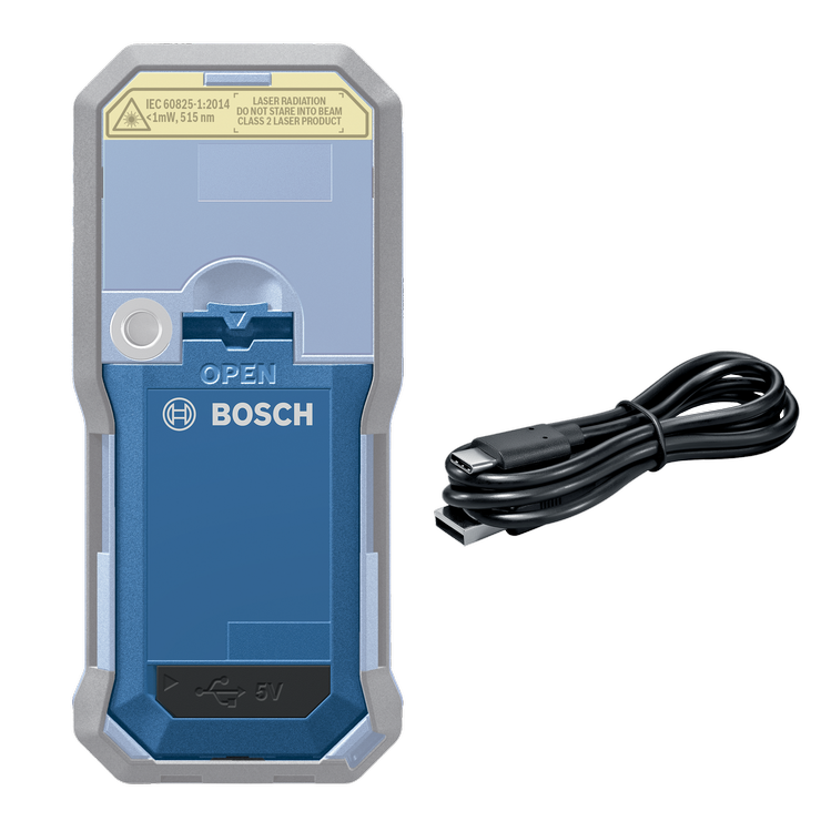 Product Image Dynamic of Bosch GLM-BAT/GBA37V10 3.7V Lithium-Ion 1.0 Ah Battery on a white background.