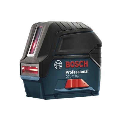 Product Image Dynamic of Bosch GCL 2-160 Self-Leveling Cross-Line Laser with Plumb Points on a white background.