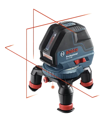 Product Image Dynamic of Bosch GLL 3-50 Three-Line Laser with Layout Beam on a white background.
