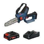 The Bosch GKE18V-20N14X 18V Cordless Pruning Saw Kit on the product image dynamic view.