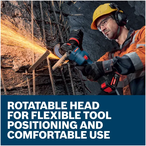 Features/Claims Bosch EXWS18V-15PSB18X 18V Brushless 6 In. Angle Grinder with No Lock-On Paddle Switch.