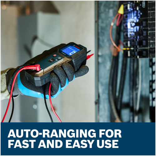 Features/Claims image of Bosch GVT600-13 Contact Voltage Tester with application.