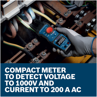 Features/Claims image of Bosch GFM1000-15 Fork Meter with application.
