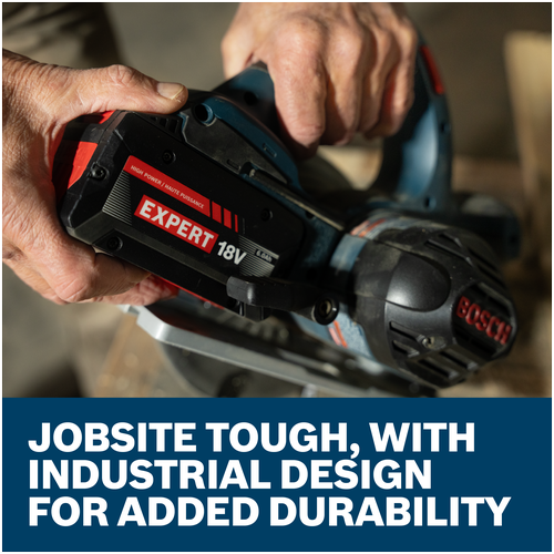 Features/Claims of Bosch GXS18V-26N26X 18V Starter Kit with two Expert 6 Ah and 12v/18v Multi-Voltage Charger.