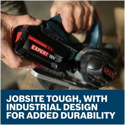Features/Claims of Bosch GXS18V-26N26X 18V Starter Kit with two Expert 6 Ah and 12v/18v Multi-Voltage Charger.
