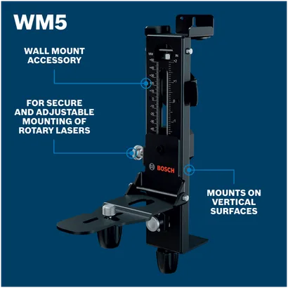 Walkaround Image of Bosch WM5 Wall Mount on a blue background.