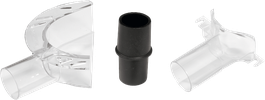 Product Image Dynamic of Bosch RA1172AT 2-Hood Dust Extraction kit on a white background.