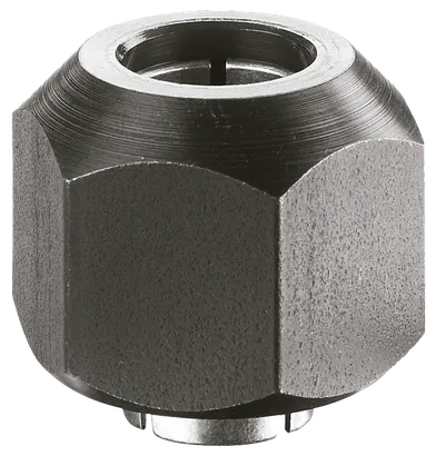 Product Image Dynamic of Bosch 2608570064 1/4" Trim Router Collet on a white background.