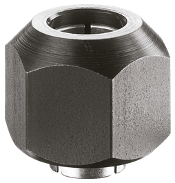 Product Image Dynamic of Bosch 2608570064 1/4" Trim Router Collet on a white background.