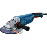 Bosch GWS22-230J 9 In. Angle Grinder shown in a dynamic view on white background.