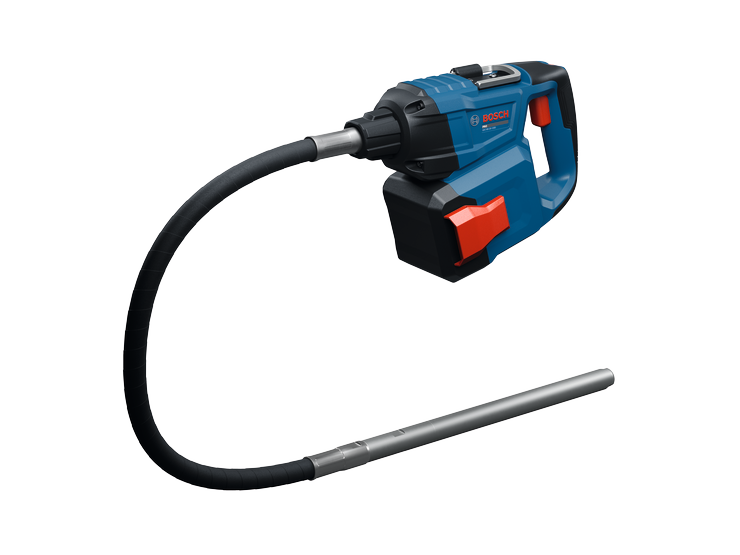 Product Image Dynamic of Bosch GVC18V-25-120D Concrete Vibrator on a white background.