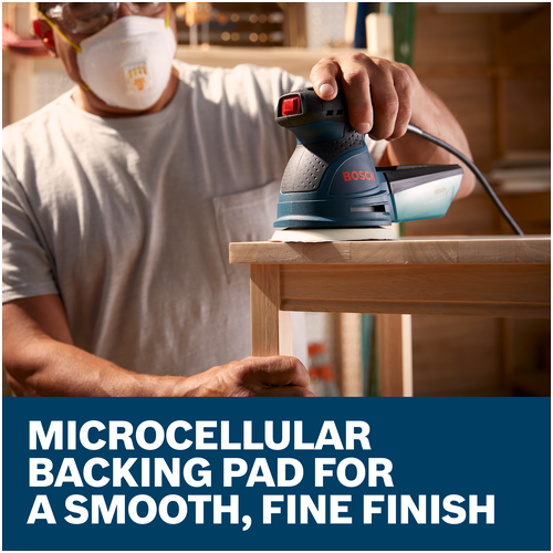 Features/Claims image of Bosch ROS20VSC 5 In. Palm Random Orbit Sander/Polisher with applications.