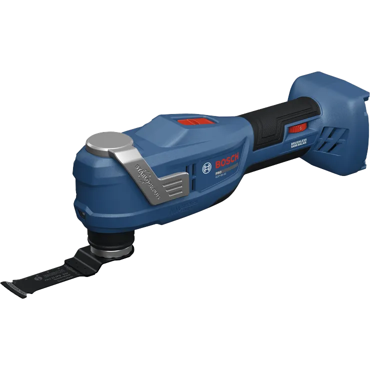 Product Image Dynamic of Bosch GOP18V-30N 18V StarlockPlus® Oscillating Tool on a white background.