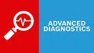 "ADVANCED DIAGNOSTICS" shown in a split red and blue graphic icon.