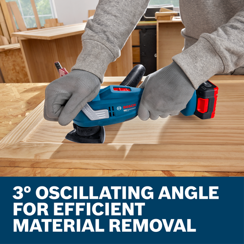 Web Image of Bosch GOP18V-30 18V Starlock Oscillating Multi Tool with EXPERT Battery on application.