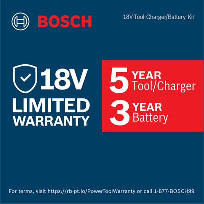 Warranty Image of Bosch GKS18V-68-2B16X 18V 7-1/4 In. Circular Saw Kit on a blue background.