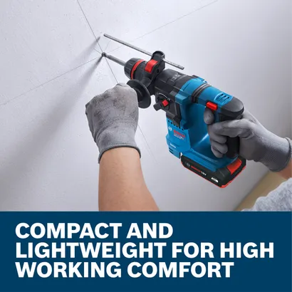 Web Image with features and worker using the Bosch GBH18V-18X 5/8 In. SDS-plus ONECHUCK Rotary Hammer.