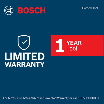 Warranty Image of of Bosch GDS18V-1600H 18V 3/4 In. High-Torque Impact Wrench on a blue background.