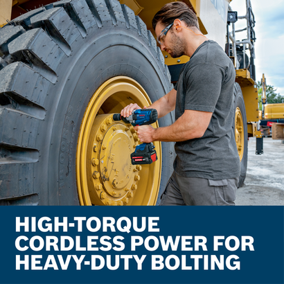 Web Image of worker using the Bosch GDS18V-1600H 18V 3/4 In. High-Torque Impact Wrench on a jobsite.