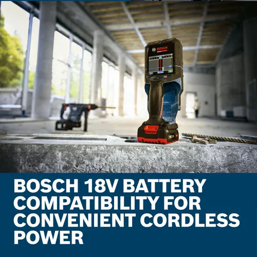 Web Image of Bosch D-TECT18V-200-17C EXPERT 18V Floor & Wall Scanner​ with application and features.