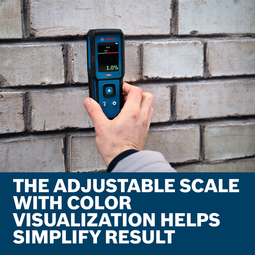 Web image of Bosch GMM1-15 Pinless Moisture Meter with application.
