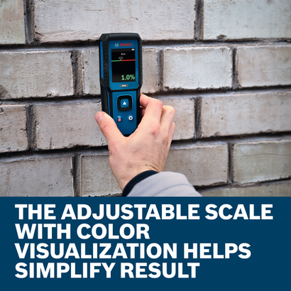 Web image of Bosch GMM1-15 Pinless Moisture Meter with application.