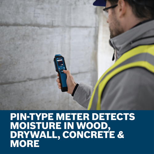 Web Image of Bosch GMP1-13 Pin-Type Moisture Meter with features.
