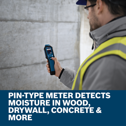Web Image of Bosch GMP1-13 Pin-Type Moisture Meter with features.