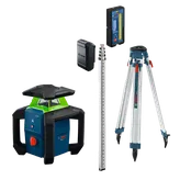 Dynamic Image of Bosch GRL18V-31NK 18V Horizontal Rotary Laser Kit with accessories.