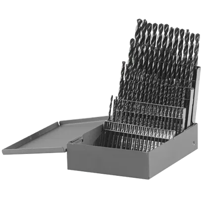 60 piece Metal Index Black Oxide Drill Bit Set