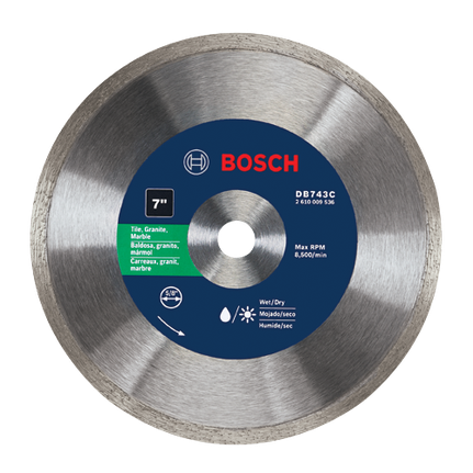 7 In. Premium Continuous Rim Diamond Blade for Clean Cuts