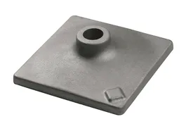 Gray square base with a central cylinder and a small square detail.