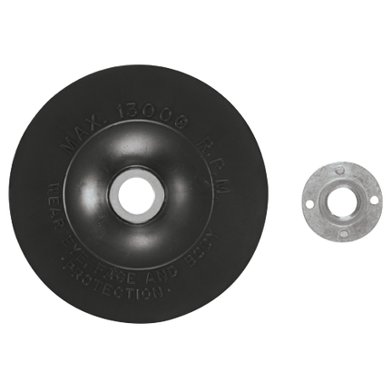 5 In. Angle Grinder Accessory Rubber Backing Pad with Lock Nut