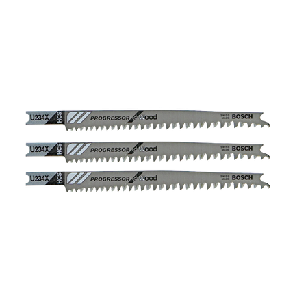 3 pc. 4-1/4 In. 8-12 TPI Progressor for Wood U-Shank Jig Saw Blades