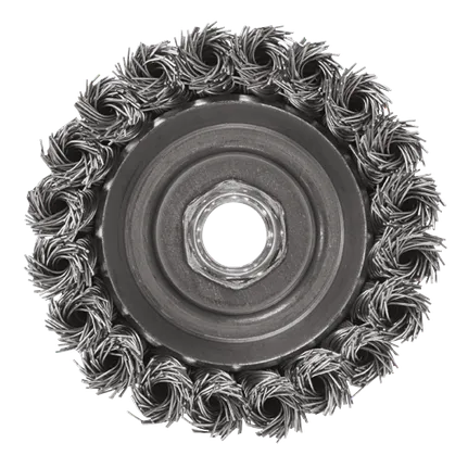 3 In. Wheel Dia. 5/8 In.-11 Arbor Carbon Steel Knotted Wire Single Row Cup Brush
