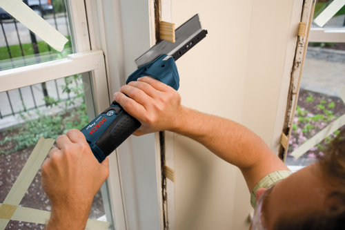 Bosch cordless handsaw trimming shims.