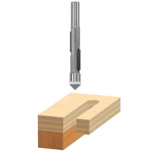 Bosch router bit with wood cut display.