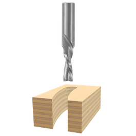 Solid Carbide Double-Flute Downcut Spiral Bits