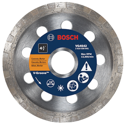 Disque diamanté à couronne turbo de 5 po avec rainure en V pour des coupes fluides