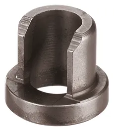 Composant métallique cylindrique avec une section évidée.