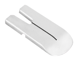 Objet en plastique blanc, en forme de U.