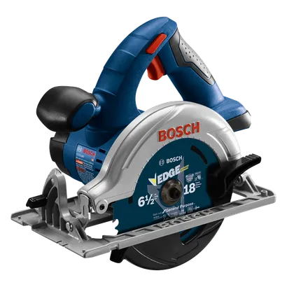 Scie circulaire Bosch CCS180 6 1/2", avec 18V et régime maximal de 7 900 tr/min.