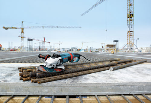 Image de chantier Bosch pour meuleuse d'angle.