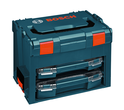 Coffret à outils Bosch teal avec accents orange, incluant le logo.
