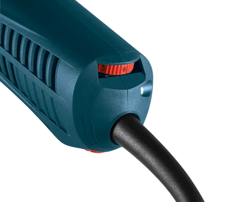 Poignée d'outil Bosch bleu sarcelle et rouge, avec les chiffres 5 et 6 visibles.