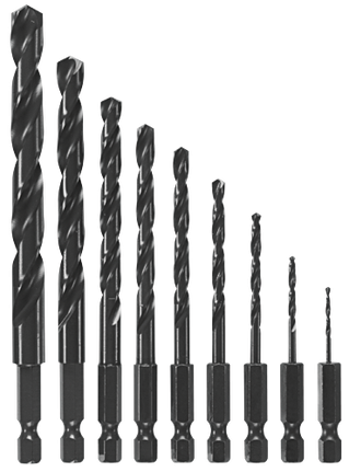 Ensemble de forets en oxyde noir Impact Tough™, 9 pièces