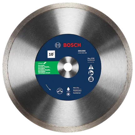 Disque diamanté premium Rapido™ de 10 po à couronne de coupe continue pour carreaux en porcelaine